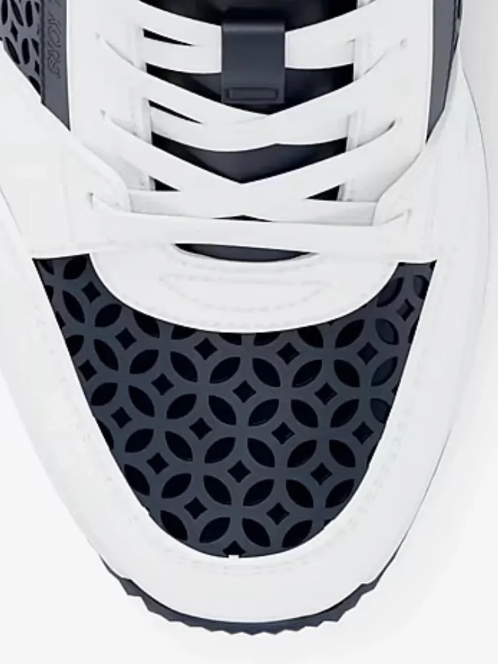 Michael Kors Navy & White Perforated Platform Sneaker Size 8 New In Box